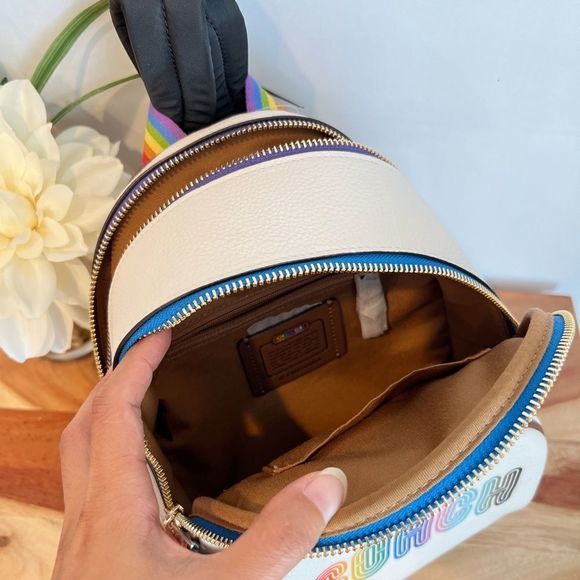 NWT Coach Mini Court Backpack With Rainbow Coach - Picture 6 of 7